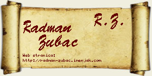Radman Zubac vizit kartica
